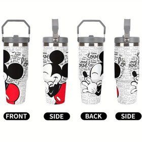 Resim Mickey & Minnie Mouse 30oz Paslanmaz Çelik Su Şişesi - Sızdırmaz, Çift Duvarlı Vakumlu İzoleli Bardak, Kahve, Çay ve Soğuk İçecekler için İdeal, Hayranlar için Mükemmel Paskalya Hediyesi, İçecek Şişesi | Eğlenceli Karakter Tasarımı | İzoleli İçecek Ekipmanı 