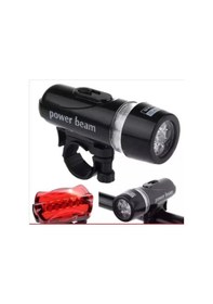 Resim Powerbeam Ön-Arka Bisiklet Led Far-Stop Lambası. Işık Seti Siyah 