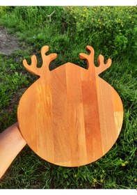 Resim Ahşap Geyik Sunum Ve Kesme Tahtası Model 01 Ahşap 