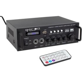 Resim Magicvoice MV-520 30WATT Usb/sd/uk Bluetooth 2 Giriş 220/12V Trafosuz Ses Mixer 