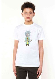 Resim Rick Baskılı Unisex Çocuk Beyaz T-Shirt 