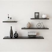 Resim Yurudesign Shelf R18 4'lü Uçan Duvar Rafı Siyah 