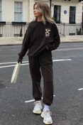 Resim CLAYES We Are All Eşofman Takımı Sweatshirt Jogger - Baskılı Oversize Bisiklet Yaka Şardonlu Lastik Paça 