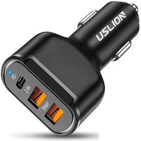 Resim Uslion 30 W 2 USB + Type-C Girişli Qc3.0 Hızlı Araç Çakmaklık Şarjı 