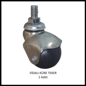 Resim Adilon M10 (3/8) Vidalı Küre Teker, Ofis Koltuk, Dolap, Etejer, 360 Derece Döner 