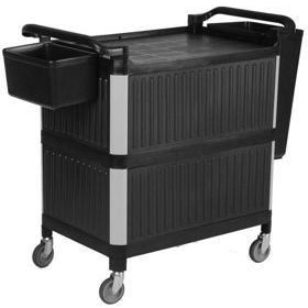 Resim Plastik Servis Arabası 3 Katlı Kapalı Model 