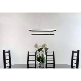 Resim Home 2'li Elips Siyah Kasa Günışığı Led Avize Yemek Masası 