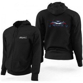 Resim Toyota Supra Mk4 Back Siyah Fermuarlı Limited Edition Kapşonlu Sweatshirt Siyah 