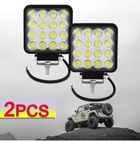 Resim NESU Off Road Arazi -kamyon Geri Vites- Traktör Aydınlatma Led Lambası 16 Led Kare 2 Adet Tek Fiyat 