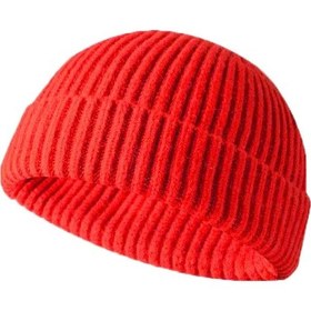 Resim Kısa Bere Hipster Bere Takke Bere Leon Beresi Hip Hop Beresi Takke Kırmızı 