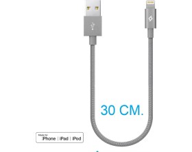 Resim Ttec Alumicable Mini 30 cm Lightning Şarj Kablo Uzay Grisi Şarj Kablosu 