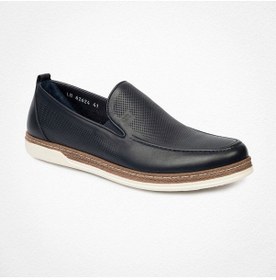 Resim Greyder 62624 Erkek Hakiki Deri Baskılı Lastikli Casual Urban Ayakkabı Lacivert 