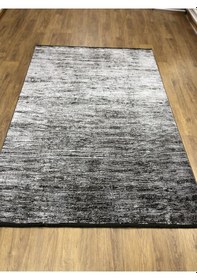Resim Siyah Gümüş Natural Viskon Spor Desen Salon Halısı 160x230 Diğer 