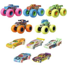 Resim Hot Wheels Monster Trucks Karanlıkta Parlayan Araçlar 10 cm Renkli Metal Set - Mattel 