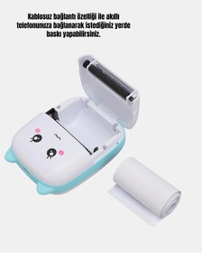 Resim motto ticaret Kablosuz Mini Cep Yazıcısı Bluetooth Destekli 1200mAh Bataryalı 