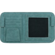 Resim Araba Güneşi Vizörü Fatura Tutucu Gözlük Klipsli Depolama Çantası Mavi 1 Adet 