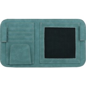 Resim Araba Güneşi Vizörü Fatura Tutucu Gözlük Klipsli Depolama Çantası Mavi 1 Adet 