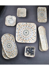 Resim 29 Parça Porselen Kare Kahvaltı Takımı Set Ephesus Çeyizlik Kahvaltılık Seti Krem 