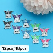 Resim 12 adet/48 adet Karışık Renk Anime Karikatür for kuromi Oturan Çok Renkli Emaye Damlama Yağ Tekli Kolye Aksesuarları DIY Oluşturma Anahtarlıkları, Küpeler, Bilezikler ve Kolyeler için Uygun - Renkli Yaz Aksesuarları, Yaratıcı Hediyeler için Uygun, El Yapımı Takı Yapımı Eğlenceli Tasarım Karikatür Aksesuarları 