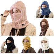 Resim Sherpa Kapşonlu Kayak Maskesi, Sherpa Kapşonlu Yüksek Polar Kadife Kayak Maskesi, Soğuk Rüzgar Koruması İçin Kışlık Balaklava Atkı Maskesi Diğer 