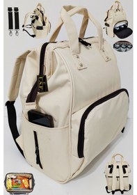 Resim Bebek Bakım Çantası Organizatör Fonksiyonel Anne Bebek Çantası Krem 