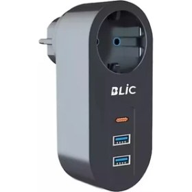 Resim Azurtech Blic Blic Termal Akım Korumalı, Isıya Dayanıklı Tekli Priz 2xusb 1xtype C Ftr-07 