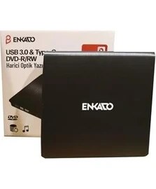 Resim Enkado EKD-UDVD120 Type-C - USB 3.0 Dvd-R-Cd-R-Rw- Dvd-Rw Ultra Slim Harici Optik Yazıcı Siyah 