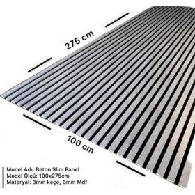 Resim Esnek Keçeli Slim Duvar Paneli 100cm Beton 