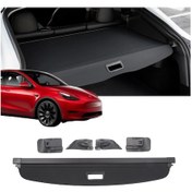 Resim Tesla Model Y Arka Bagaj Kapağı Perdesi, Siyah Renk 