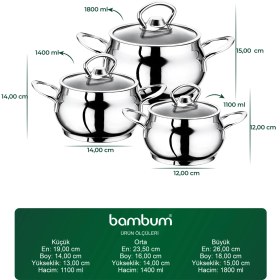 Resim Bambum 6 Parça Derin Küre Güveç Tencere Seti 
