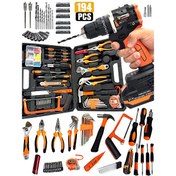 Resim Germany Style Full Set 190 Parça Pense Tornavida Fortpense Çekiç Testere Matkap Vidalama Seti 