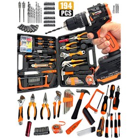 Resim Germany Style Full Set 190 Parça Pense Tornavida Fortpense Çekiç Testere Matkap Vidalama Seti 