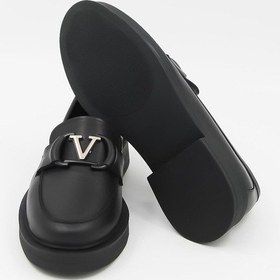 Resim X-trend V Tokalı Deri Kadın Babet - Siyah Siyah 