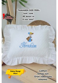 Resim Gros Shop Müslin Yeni Doğan 4katlı Organik %100pamuk Kişiye Özgü Nakışlı Hastane Çıkış Seti-ayıcık Model Beyaz-3 