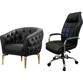 Resim Garden House Deri Ofis Büro Koltuğu Full Kapitone ve Makam Koltuğu 