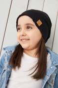 Resim Babygiz Siyah Kız Çocuk Bebek Şapka Bere Yumuşak %100 Pamuklu Penye Trend Seri 
