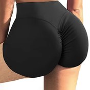 Resim Yüksek Bel Kadın Şortu, Şeftali Kalçalı Yoga Şortu, Yaz Modası Zayıflatan, Fitness Egzersiz Şortu 