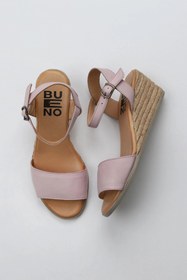 Resim Bueno Shoes Pembe Deri Kadın Dolgu Topuklu Sandalet 01ws11101 