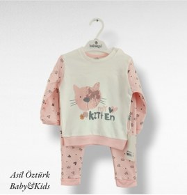 Resim Bebengo Kız Bebek Alt Üst Pijama Takımı Patiksiz Fırfır Detaylı Antialerjik 
