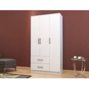 Resim ABETE MOBİLYA 3 Kapılı 2 Çekmeceli Gardırop (ELBİSE DOLABI-YÜKLÜK) / Beyaz 