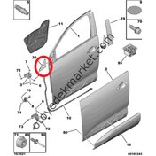 Resim Peugeot 3008 (2016-2023) Sol Ön Kapı Kenar Plastik Üçgen Bakaliti (Orijinal) 