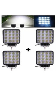 Resim Didihou 4 Adet 16 Led Kare Off Road Araç Kamyon Tekne Traktör Projektör Jeep Suv Çalışma Ve Sis Lambası 
