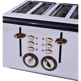 Resim Berghoff Gem Titan Parlak Gümüş Siyah Dört Dilim Ekmek Kızartma Makinesi 