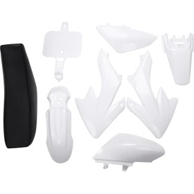 Resim Whisper Xeric 8 Adet 50CC 110CC 125CC 140CC Plastik 4 Zamanlı CRF50 Çukur Off-Road Bisiklet Seti Çamurluk Koltuk Motosiklet Motosiklet Dıy Kitleri Beyaz (Yurt Dışından) 