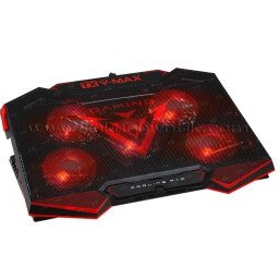 Resim TX V-MAX 5x7cm Kırmızı LED Fanlı, 6X Yükseklik Ayarlı, 2X USB HUB, 11"-17" Notebook Soğutucu Stand (TXACNBVMAX) 