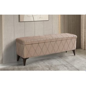 Resim Sandıklı Puf Vavonni 140 Cm Nervür Kapitone Amortisör Kapaklı A Kalite Krem 