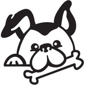 Resim habune Köpek Ve Kemik Sticker 10 X 10 Cm 