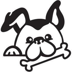 Resim habune Köpek Ve Kemik Sticker 10 X 10 Cm 