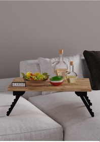 Resim Laptop Sehpası, Kahvaltı Sehpası, Ders Çalışma Sehpası Çam Lrs Açık Ceviz 