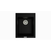 Resim Polex Cristal Lux Granit Eviye Real Stone P05 Siyah 